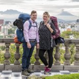 Article thumbnail: Robbie and Jenna in Mexico City, where the journey for the second series of 'Race Across the World' began (Photo: Adam Wiseman/BBC)