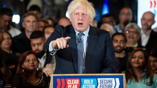 Article thumbnail: Former Prime Minister of the United Kingdom, Boris Johnson, delivers a speech at a Conservative Party campaign event at the National Army Museum in London., Tuesday, July 2, 2024. (AP Photo/Thomas Krych)