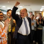 Article thumbnail: Back in a suit instead of a wetsuit, Sir Ed Davey celebrated his party's best election results at his party's HQ on Friday (Photo: Rob Pinney / Getty Images)