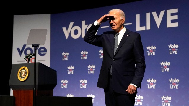 Article thumbnail: US President Joe Biden gestures near the podium during the Vote To Live Properity Summit at the College of Southern Nevada in Las Vegas, Nevada, on July 16, 2024. (Photo by Kent Nishimura / AFP) (Photo by KENT NISHIMURA/AFP via Getty Images)