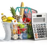 Article thumbnail: Shopping cbasket full of grocery food with receipt and calculator isolated on white. Home budget, savings, inflation and consumerism concept. 3d illustration