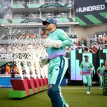 Article thumbnail: LONDON, ENGLAND - JULY 23: A general view as Sam Billings of Oval Invincibles runs onto the field prior to The Hundred match between Oval Invincibles Men and Birmingham Phoenix Men at The Kia Oval on July 23, 2024 in London, England. (Photo by Ben Hoskins - ECB/ECB via Getty Images)