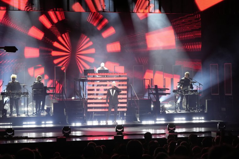 The Pet Shop Boys perform at the Royal Opera House in London, as part of their 'Dreamworld: The Greatest Hits Live' tour. Picture date: Tuesday July 23, 2024. PA Photo. See PA story SHOWBIZ PetShopBoys. Photo credit should read: Ian West/PA Wire