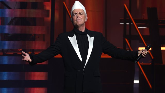 LONDON, ENGLAND - JULY 23: Neil Tennant of Pet Shop Boys performs live on stage during their 'Dreamworld: The Greatest Hits Live' production at The Royal Opera House on July 23, 2024 in London, England. (Photo by Simone Joyner/Getty Images)