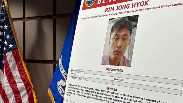 Part of an FBI wanted poster for Rim Jong-hyok, who was indicted in a conspiracy to hack into American medical centres, military bases and even NASA. (Photo: FBI via AP)